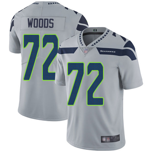 Seattle Seahawks Limited Grey Men Al Woods Alternate Jersey NFL Football #72 Vapor Untouchable->seattle seahawks->NFL Jersey